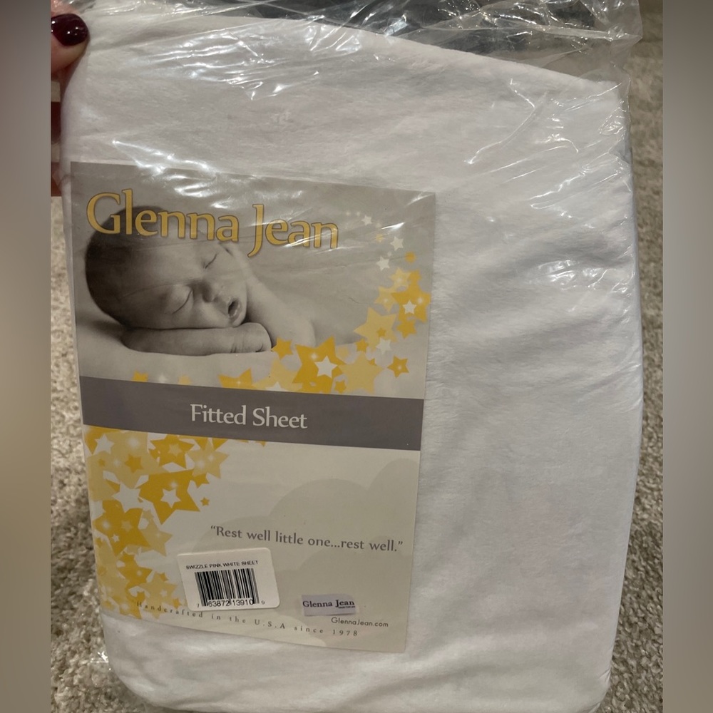 Glenna Jean Swizzle Fitted Crib Sheet White SUPER SOFT Standard